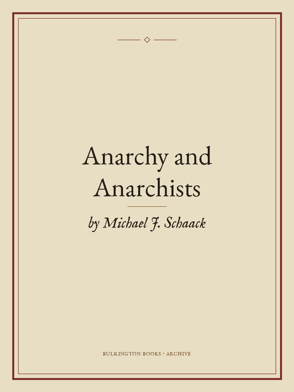 Cover of Anarchy and Anarchists