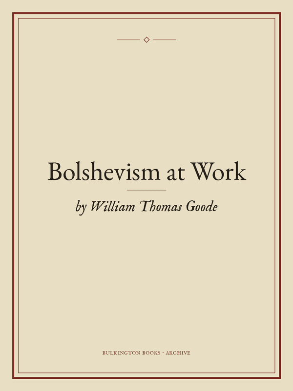 Cover of Bolshevism at Work