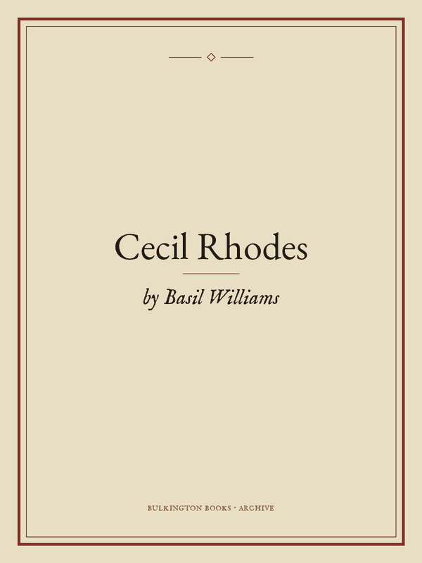 Cover of Cecil Rhodes