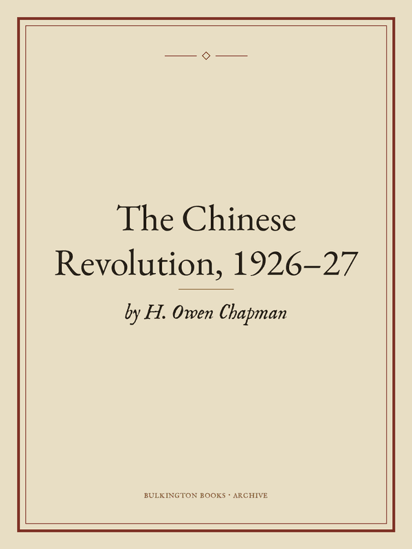 Cover of The Chinese Revolution, 1926–27