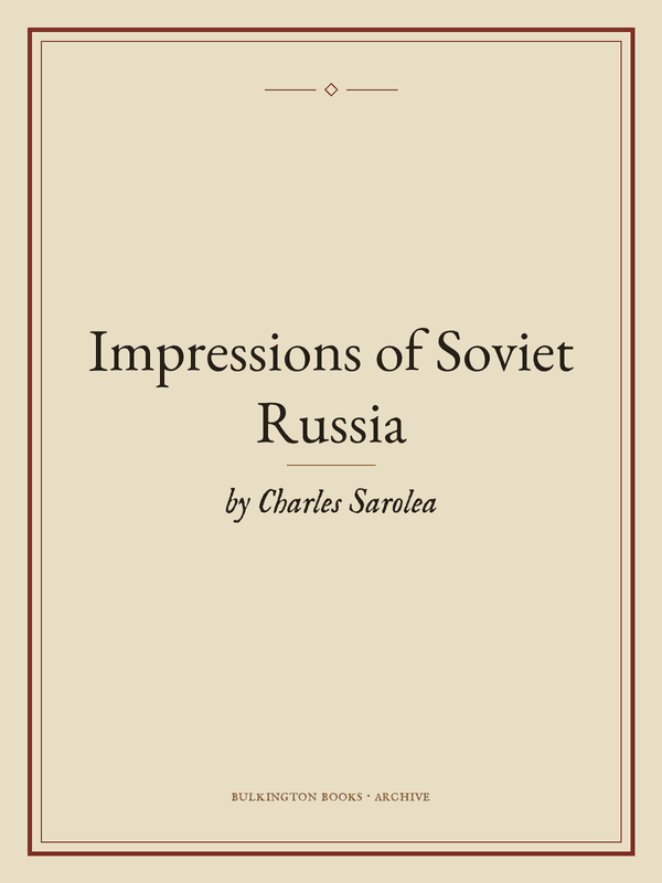 Cover of Impressions of Soviet Russia