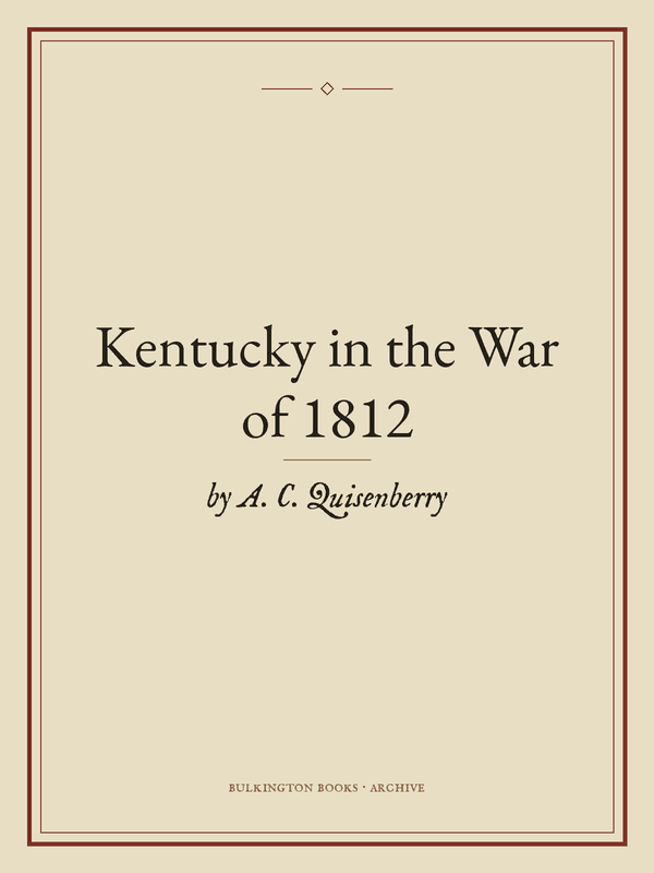 Cover of Kentucky in the War of 1812