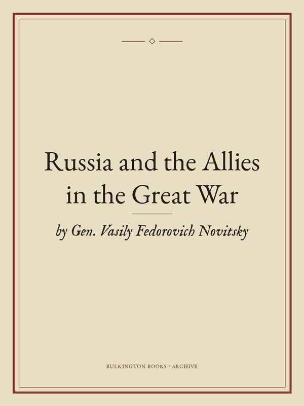 Cover of Russia and the Allies in the Great War