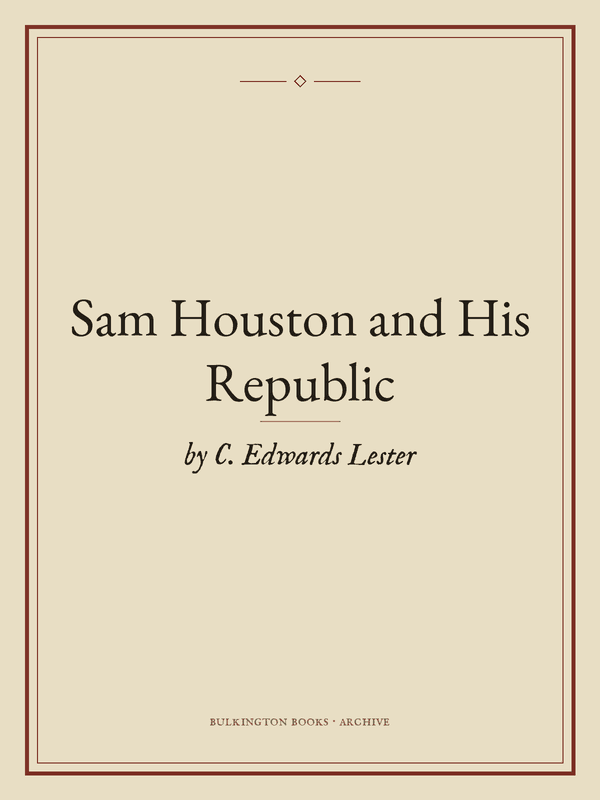 Cover of Sam Houston and His Republic