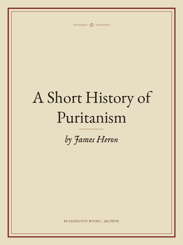 Cover of A Short History of Puritanism